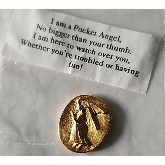 Nooruz 2007 Pocket Angel Token Gold Tone Commemorative Coin Appleton WI - Picture 1 of 3